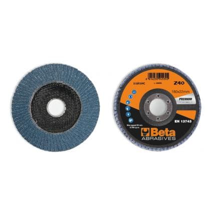 BETA 112100204 - Disque à lamelles conique Zirconium avec support fibre de verre ø 180 mm (lot muliple)