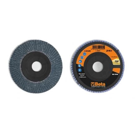 BETA 112120004 - Disque à lamelles plat Zirconium avec support plastique ø 115 mm (lot muliple)