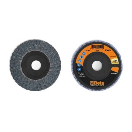 BETA 112140012 - Disque à lamelles plat Zirconium avec support plastique ø 115 mm (lot muliple)