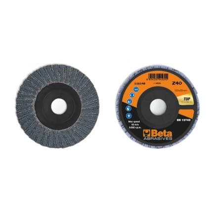 BETA 112140106 - Disque à lamelles plat Zirconium avec support plastique ø 125 mm (lot muliple)