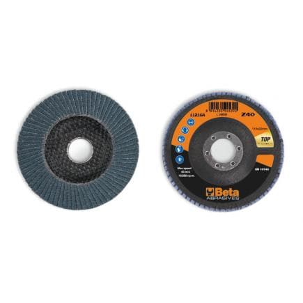 BETA 112160004 - Disque à lamelles plat Zirconium avec support fibre de verre ø 115 mm (lot muliple)