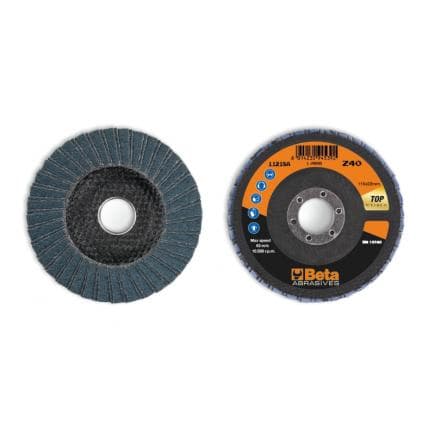 BETA 112180004 - Disque à lamelles plat Zirconium avec support fibre de verre ø 115 mm (lot muliple)