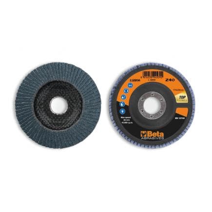 BETA 112200004 - Disque à lamelles conique Zirconium avec support fibre de verre ø 115 mm (lot muliple)