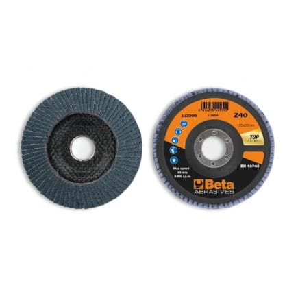 BETA 112200104 - Disque à lamelles conique Zirconium avec support fibre de verre ø 125 mm (lot muliple)