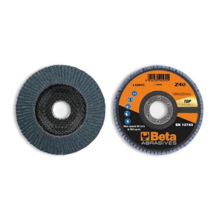 BETA 112200206 - Disque à lamelles conique Zirconium avec support fibre de verre ø 180 mm (lot muliple)