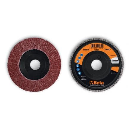 BETA 112300006 - Disque à lamelles plat Corindon avec support plastique ø 115 mm (lot muliple)