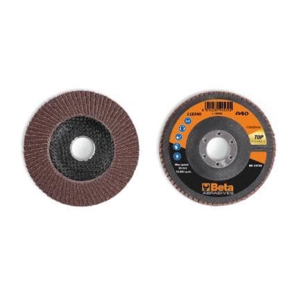 BETA 112340006 - Disque à lamelles plat Corindon avec support fibre de verre ø 115 mm (lot muliple)