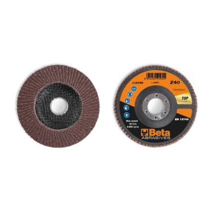 BETA 112340106 - Disque à lamelles plat Corindon avec support fibre de verre ø 125 mm (lot muliple)