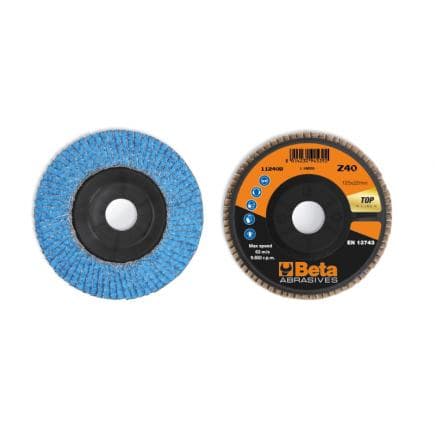BETA 112400106 - Disque à lamelles plat Zirconium Céramique avec support plastique ø 125 mm (lot muliple)