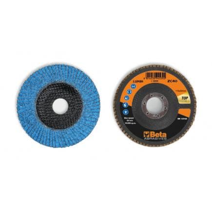 BETA 112420004 - Disque à lamelles plat Zirconium Céramique avec support plastique ø 115 mm (lot muliple)