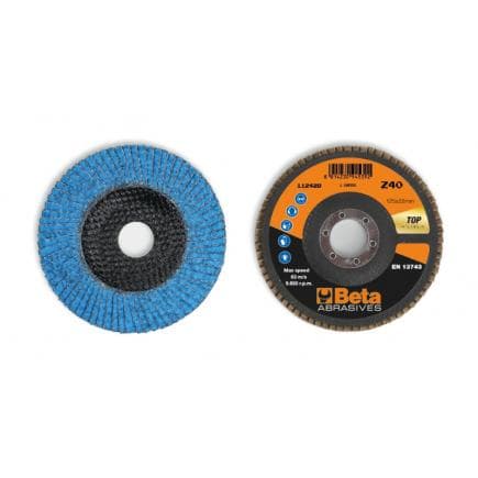 BETA 112420104 - Disque à lamelles plat Zirconium Céramique avec support plastique ø 125 mm (lot muliple)