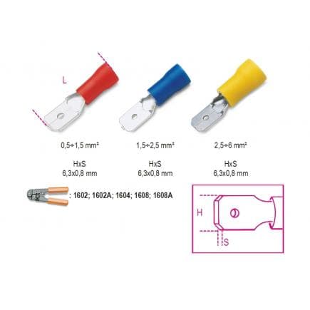 BETA BM00180 - Cosse pré-isolée rapide mâle (lot muliple)