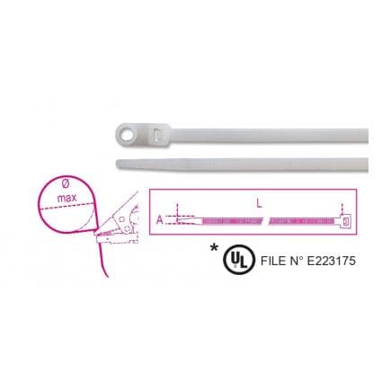 BETA BMBH1125 - Collier en nylon avec œillet, couleur naturelle (lot muliple)