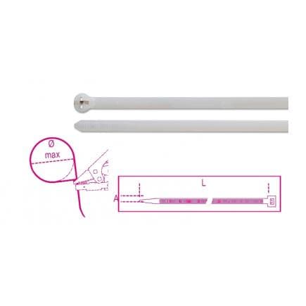 BETA BMBL1025 - Collier en nylon avec dent en acier, couleur naturelle (lot muliple)