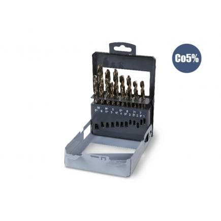BETA 004150421 - Jeu de 19 pointes rectifiées courtes en acier HSS-CO 5% en coffret métal
