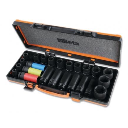 BETA 007200904 - Jeu de 24 douilles à chocs 1/2" en coffret métallique