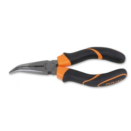 BETA 011680266 - Pince à becs coudés demi-ronds longs striés avec branches gainées confort bi-matières et finition industrielle (lot muliple)
