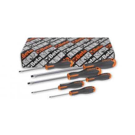 BETA 012011206 - Jeu de 6 tournevis Evox pour vis à fente