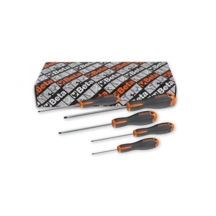 BETA 012041205 - Jeu de 5 tournevis Evox à lame fraisée pour vis à fente