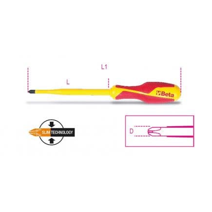 BETA 012720609 - 1000V Pour vis cruciformes à tête Phillips® (lot muliple)