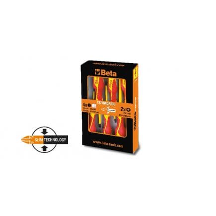BETA 012730606 - Jeu de 6 tournevis isolé 1000V" slim"