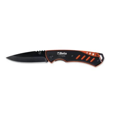 BETA 017780065 - Couteau pliant, lame en acier inoxydable, poignée légère en aluminium anodisé avec étui (lot muliple)