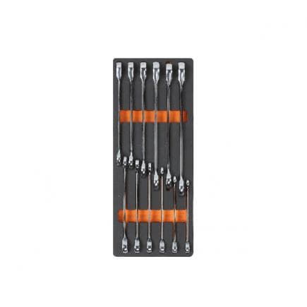 BETA 024500044 - Plateau mousse compacte avec clés mixtes droites à cliquet (12 pcs.)