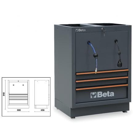 BETA 045000247 - Module fixe avec 3 tiroirs et 2 bobines intégrées pour la combinaison d’équipements d’atelier C45PRO