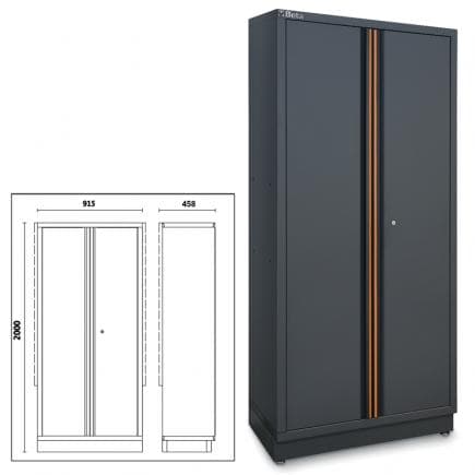 BETA 045000481 - Armoire à outils en tôle à deux portes avec support pour la combinaison d’équipements d’atelier C45PRO