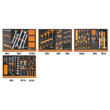 BETA 059041198 - Composition de 170 outils pour la réparation automobile en plateaux mousse compacte