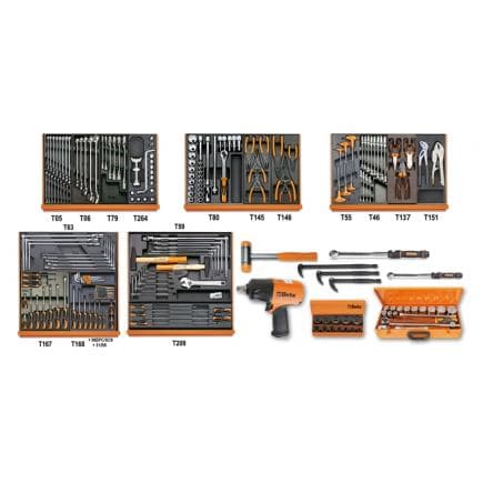 BETA 059101068 - Composition de 202 outils pour la maintenance industrielle en plateaux thermoformés rigides en ABS
