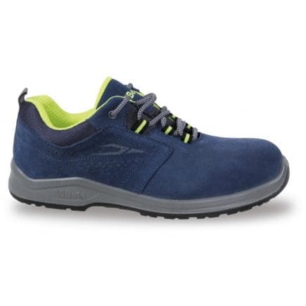 BETA 072250140 - Chaussure basse en daim perforée bleue , avec empiècements en mesh hautement respirant, S1P SRC
