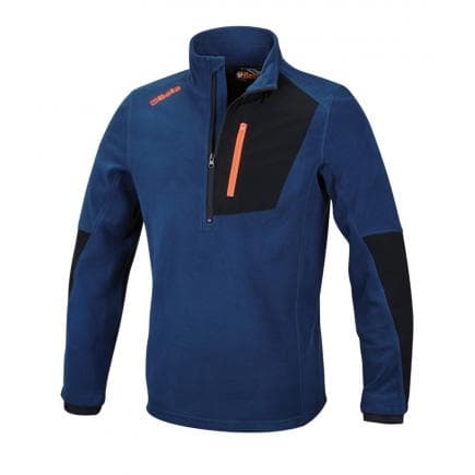 BETA 076540105 - Pull micropolaire stretch avec fermeture éclair courte, bleu