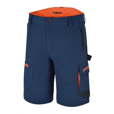BETA 076610102 - Bermuda de travail multipoches stretch lége, bleu