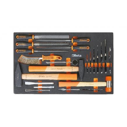 BETA 024510877 - Plateau souple en EVA avec outils à percussion et limes (vide)
