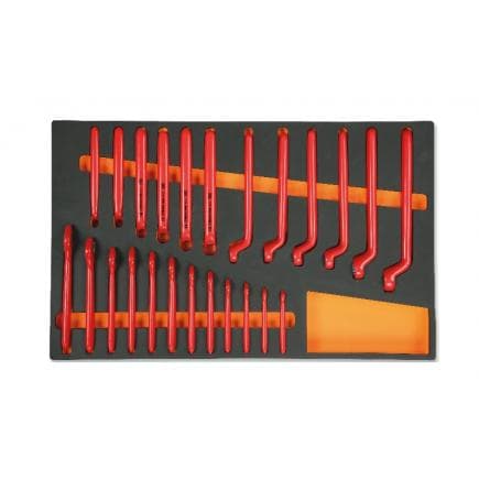 BETA 024510049 - Plateau thermoformé souple avec clés à fourche isolées 1000V (vide)
