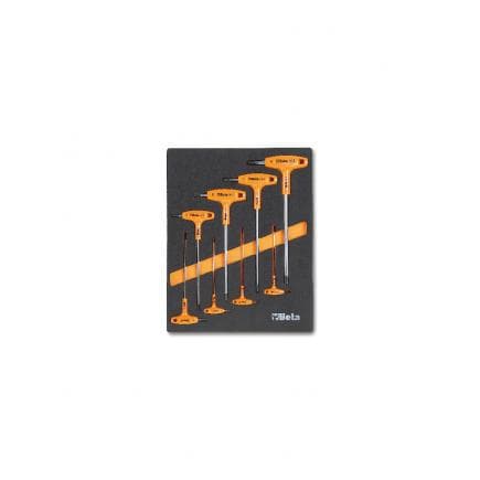 BETA 024510051 - Plateau thermoformé souple avec clés hexagonales en T (vide)