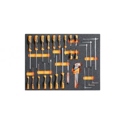 BETA 024524244 - Plateau souple en EVA pour tournevis Beta Grip pour vis à lame plate, Phillips® et clés mâles hexagonales (vide)