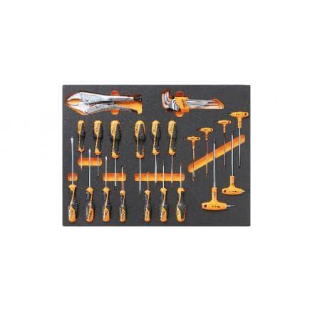 BETA 024524246 - Plateau souple en EVA Tournevis Beta Grip pour clés plates, Phillips®, Torx®, hexagonales et mâles autobloquantes (vide)
