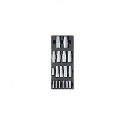 BETA 024000748 - Plateau thermoformé rigide avec douilles longues 1/2" et 1/4" (vide)