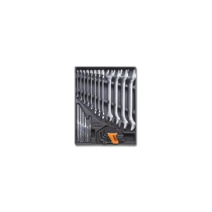 BETA 024000401 - Plateau thermoformé rigide avec clés mixtes et clés hexagonales coudées en pouces et chasse-goupilles (vide)