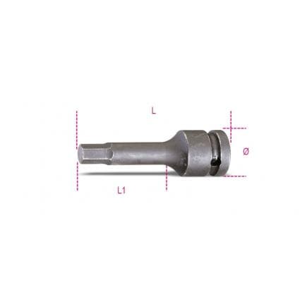 BETA 007280712 - Clés à douilles hexagonales mâles phosphatées avec carré femelle 3/4"