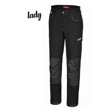 BETA 078180203 - Pantalon de travail femme multipoches en 100% coton stretch, noir