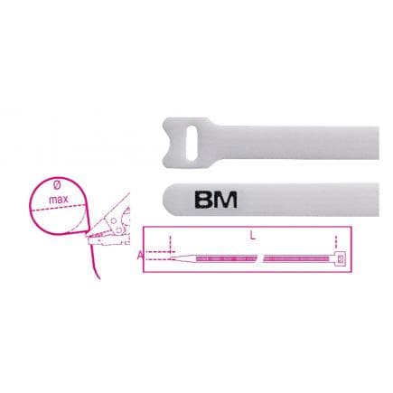 BETA BMBV2312 - Collier velcro, blanche
