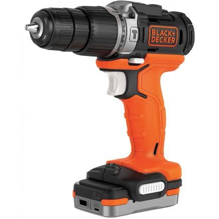 BLACK & DECKER BDCHD12S1-QW - Perceuse visseuse à percussion à batterie 12V 1,5Ah à 2 vitesses dans sac souple