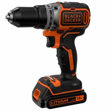 BLACK & DECKER BL186KB-QW - Perceuse visseuse à batterie brushless sans percussion 18V 2x1,5Ah