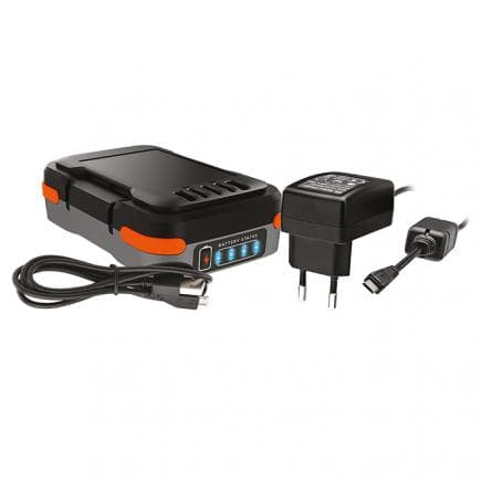 BLACK & DECKER BDCB12B-QW - Batterie au lithium 12V 1,5Ah avec ports USB (chargeur et câble USB fournis)