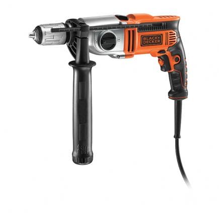 BLACK & DECKER KR911K-QS - Perceuse à fil à percussion à 2 vitesses mécaniques 910W dans mallette
