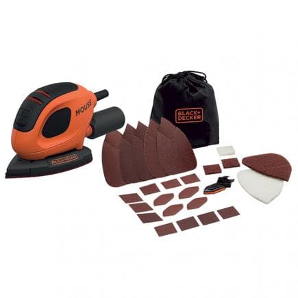 BLACK & DECKER BEW230BC-QS - Ponceuse à fil Mouse® 55W avec 15 accessoires dans sac à dos