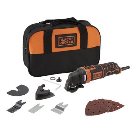 BLACK & DECKER MT300SA2-QS - Outil multifonction à fil 300W dans sac à outils